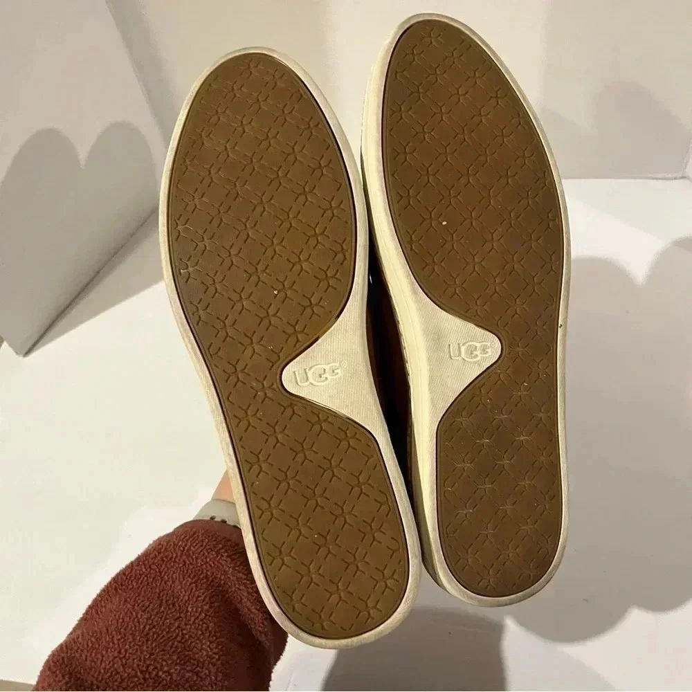 Ugg Australia Hadria Croco Lonely Hearts Slip Wingtip Loafer Brown Womens Size 9